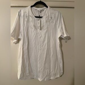 Chico's White Blouse with Lace Accents